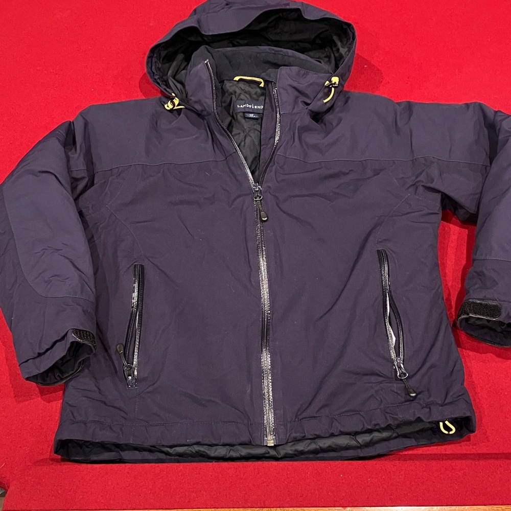 Lands' End Navy Quilted Jacket